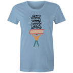 Read Books Change The World - Womens T-shirt Carolina Blue Womens T-shirt Printed In Australia Reading