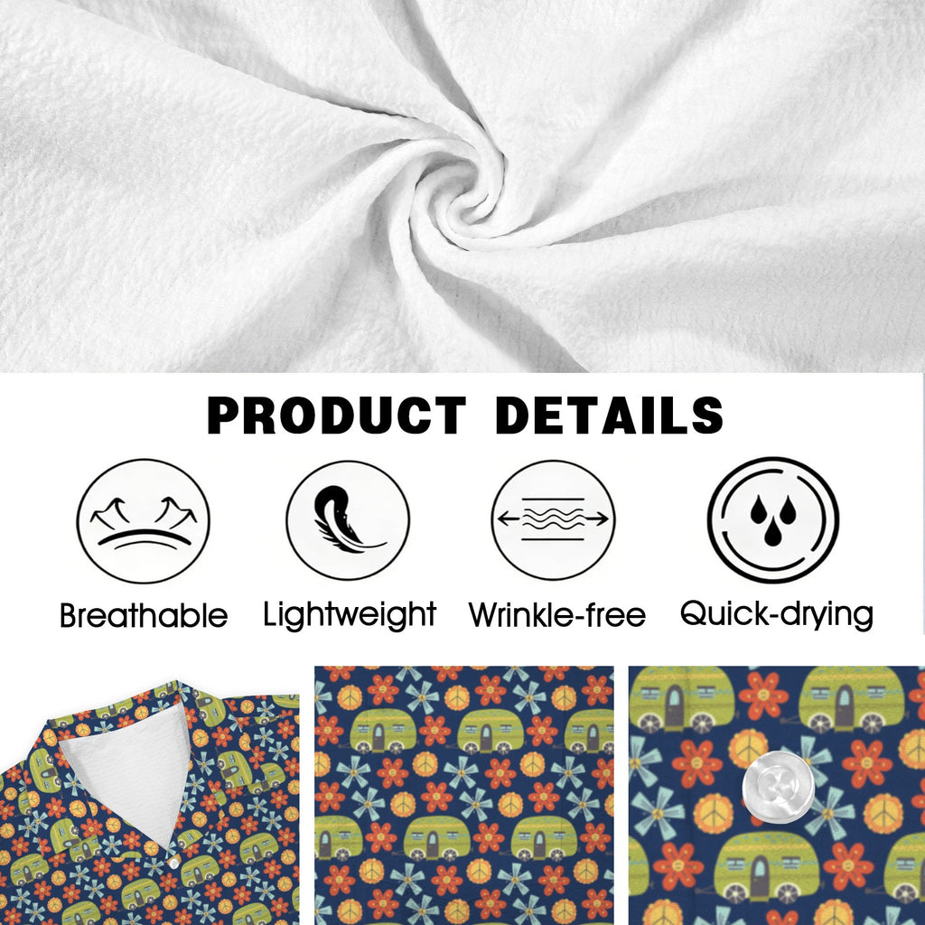 Hippie Caravan Men's Crinkle Hawaiian Shirt