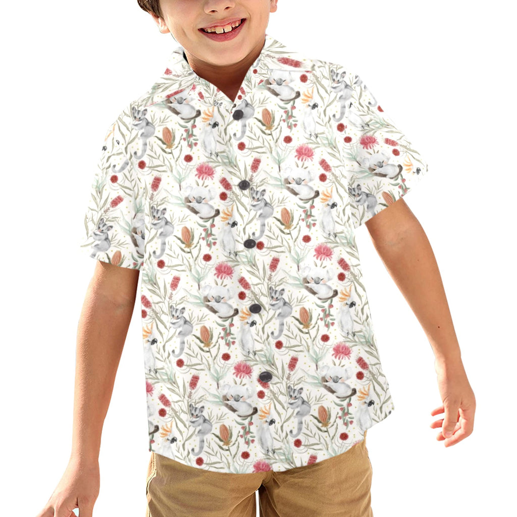 Australian Plants And Animals Junior Kids Hawaiian Shirt