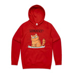 Cat, Seriously? - Mens Hoodie Red Mens Hoodie animal Printed In Australia