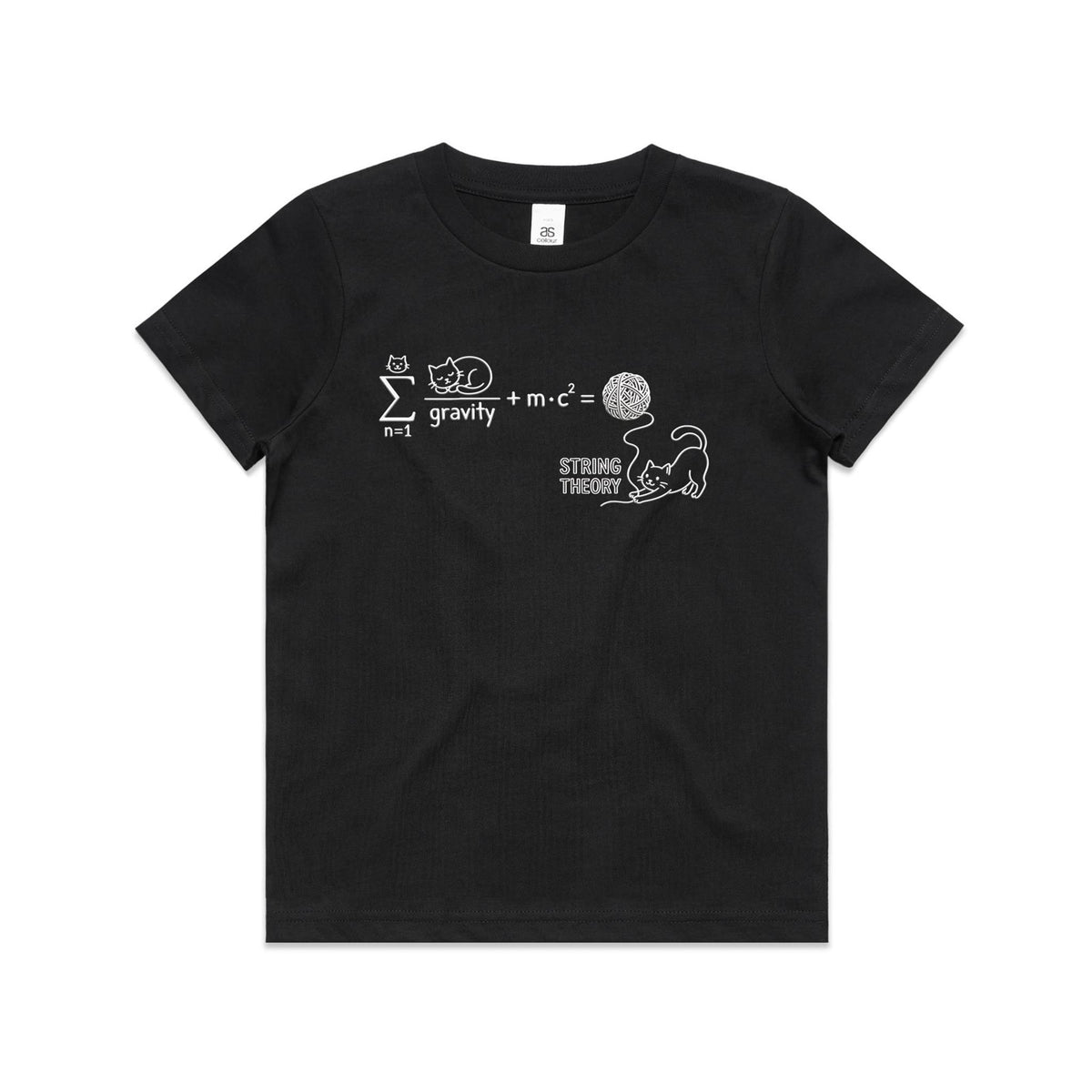 Cat String Theory Physics Kids AS Colour T-shirt
