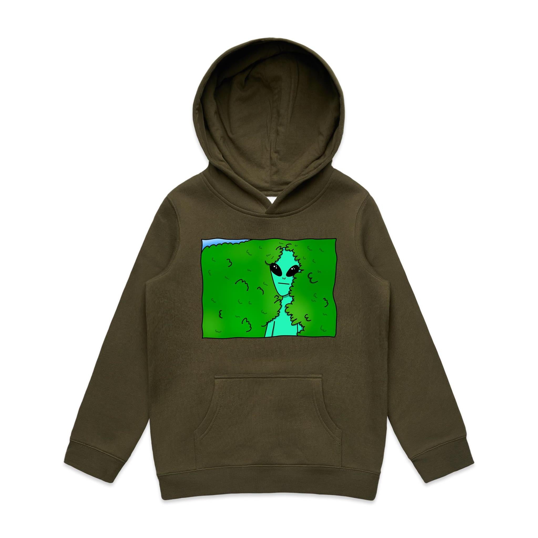 Alien Backing Into Hedge Meme - Kids Hoodie Army Kids Hoodie Printed In Australia