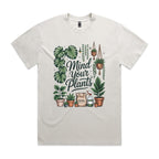 Mind Your Plants AS Colour Heavy Faded Tee Unisex Faded bone Heavy Faded T-shirt Plants Printed In Australia