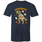 Spookysaurus, Halloween Dinosaur - Mens T-Shirt Navy Mens T-shirt Halloween Printed In Australia