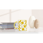 Happy Bananas - White 11oz Ceramic Mug with Colour Inside Colour 11oz Mug food Globally Fulfilled