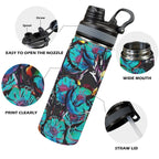 Flower It Blue - Insulated Water Bottle with Dual-Use Lid (18oz) Insulated Water Bottle with Dual-Use Lid (18oz) Plants Printed Offshore