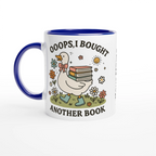 Personalised - Oops, I Bought Another Book - White 11oz Ceramic Mug with Colour Inside Ceramic Blue Personalised 11oz Mug animal customise Globally Fulfilled personalise Reading