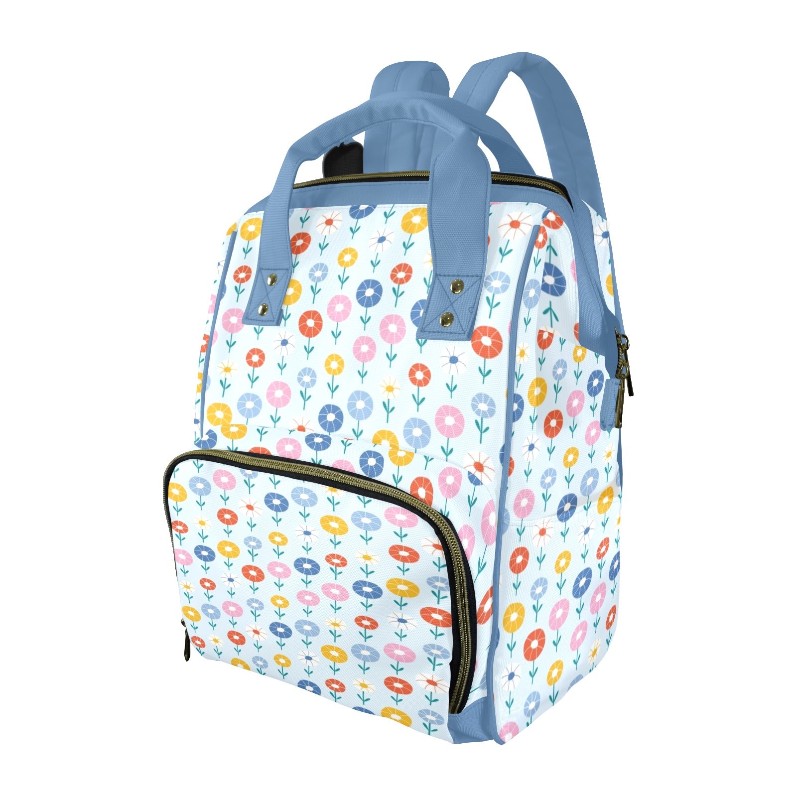 Abstract Cute Flowers Multi-Function Backpack, Nappy / Diaper Bag One Size Multi-function Backpack, Nappy / Diaper Bag Plants Printed Offshore