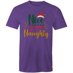 Nice Until Proven Naughty, Christmas - Mens T-Shirt Purple Mens Christmas T-shirt Christmas Printed In Australia