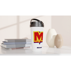 Personalised - Super Hero Initial - White 15oz Stainless Steel Travel Mug Personalised Travel Mug Customise Globally Fulfilled Initial Name Personalise