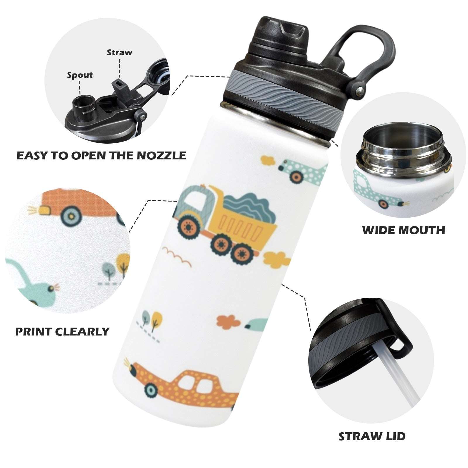 Cars - Insulated Water Bottle with Dual-Use Lid (18oz) Insulated Water Bottle with Dual-Use Lid (18oz) Printed Offshore