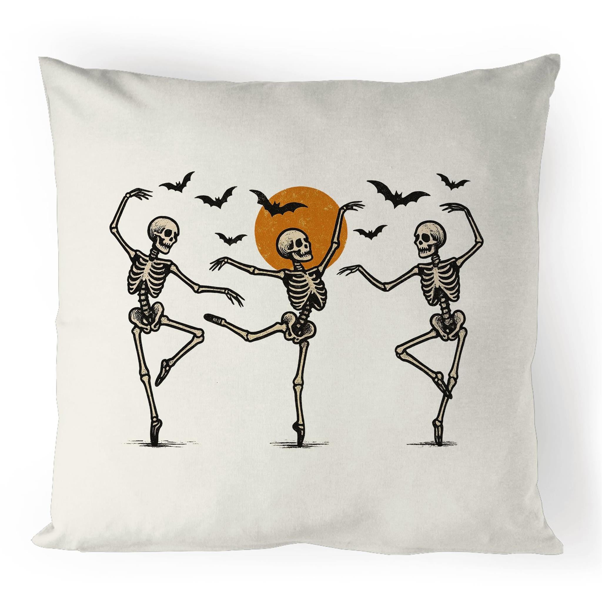 Skeleton Dance, Halloween - 100% Linen Cushion Cover Default Title Linen Cushion Covers Halloween Printed In Australia
