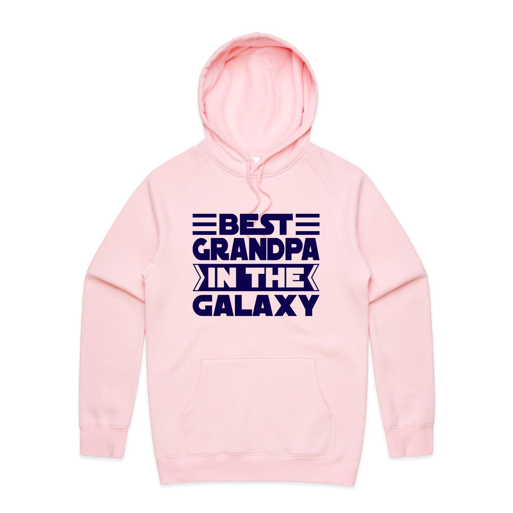 Best Grandpa In The Galaxy - Mens Hoodie Pink Mens Hoodie Dad Printed In Australia