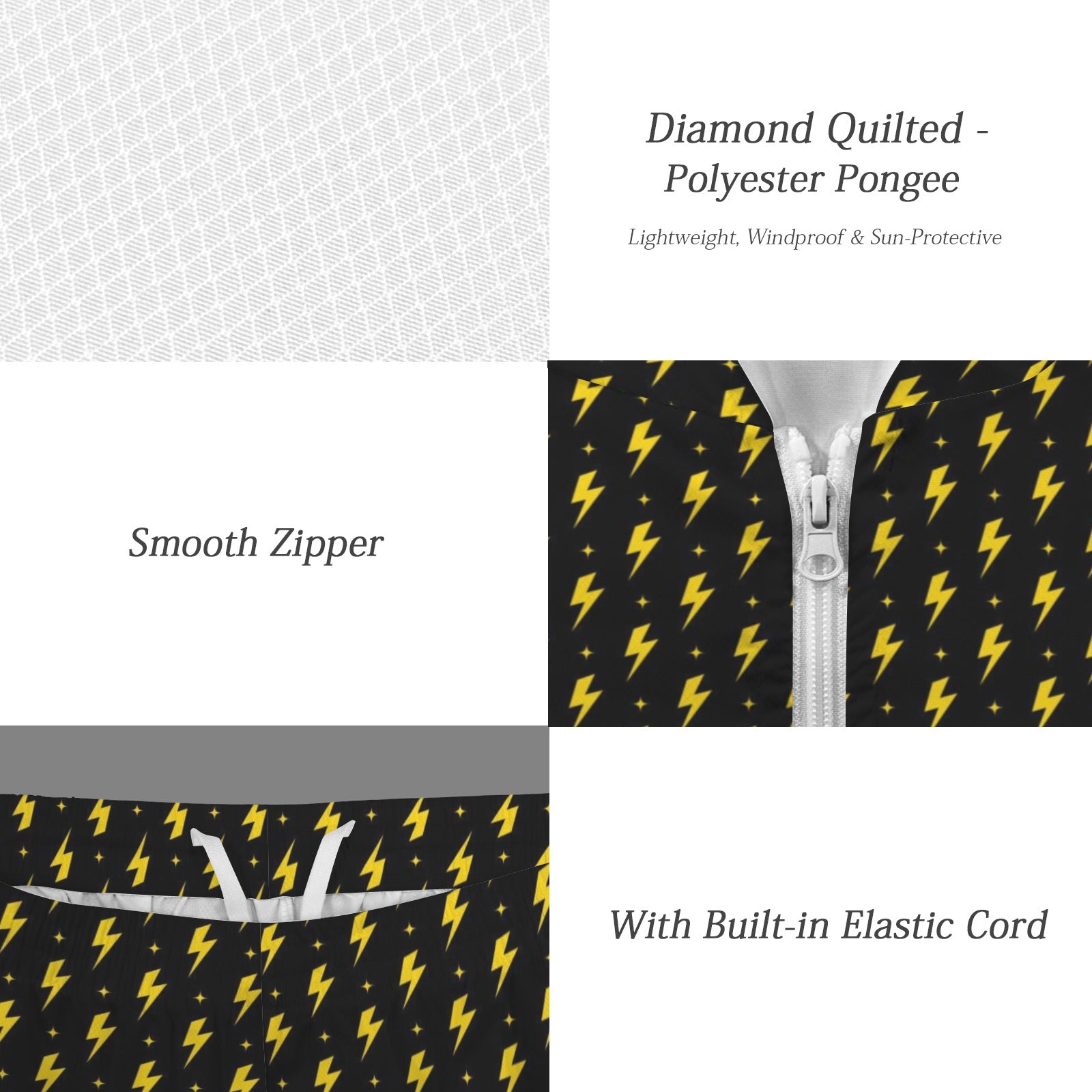 Yellow Lightning Men's Lightweight Sun Hoodie & Shorts Set Men's Lightweight Sun Hoodie & Shorts comic Printed Offshore