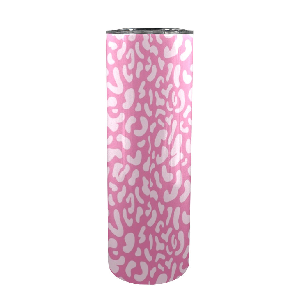 Pink Leopard - 20oz Tall Skinny Tumbler with Lid and Straw