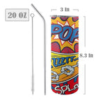 Comic Book 20oz Tall Skinny Tumbler with Lid and Straw