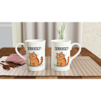 Cat Seriously? - White 10oz Porcelain Slim Mug Porcelain Mug animal Globally Fulfilled