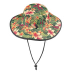 Vintage Hawaiian Floral Wide Brim Bucket Hat Wide Brim Bucket Hat Plants Printed Offshore