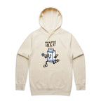 Life Is Short, Milk It - Mens Hoodie Ecru Mens Hoodie Fitness Printed In Australia