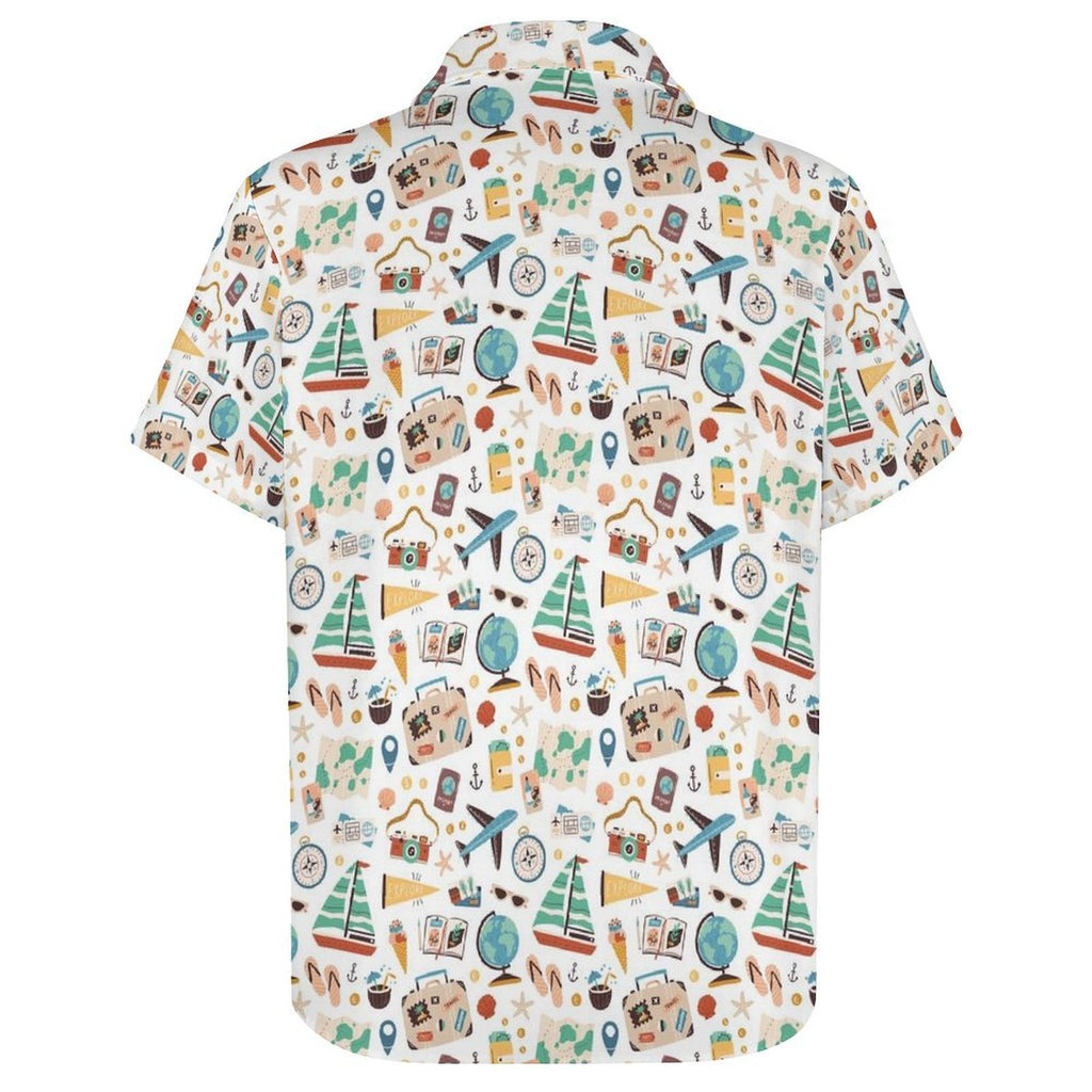 Travel And Explore Women's Short-Sleeve Button Up Shirt Women's Short-Sleeve Button Up Shirt Printed Offshore