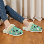 Sushi Women's Fur Trim Thick-Sole Indoor Slippers Women's Fur Trimmed Slippers Food Printed Offshore