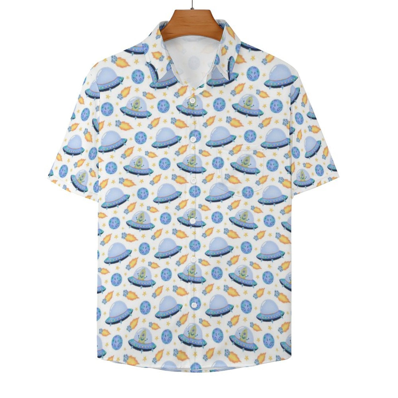 UFO's Women's Short-Sleeve Button Up Shirt