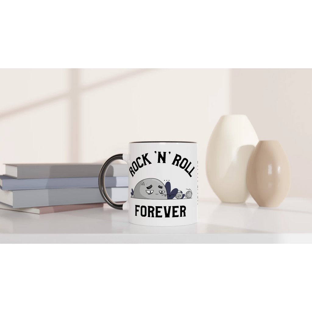 Personalise - Rock 'N' Roll Forever - White 11oz Ceramic Mug Personalised Mug customise Globally Fulfilled Music personalise