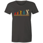 Saxophone Player Evolution - Womens T-shirt Charcoal Womens T-shirt Music Printed In Australia