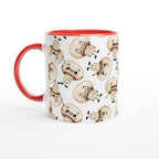 Cute Mushrooms - White 11oz Ceramic Mug with Colour Inside Ceramic Red Colour 11oz Mug Globally Fulfilled