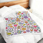 Hippy Butterfly And Flowers - Double-Layer Fleece Blanket 51"x59"