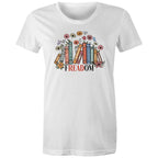 Freedom, Reading Books - Womens T-shirt White Womens T-shirt Printed In Australia Reading