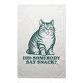 Cat, Did Somebody Say Snack? AS Colour Tea Towel White One Size Tea Towel animal Food Printed In Australia