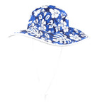 Blue Hawaiian Floral - Wide Brim Bucket Hat Wide Brim Bucket Hat Plants Printed Offshore