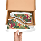 Vintage Hawaiian Floral Women's High Top Canvas Shoes Womens Classic High Top Shoes Plants Printed Offshore
