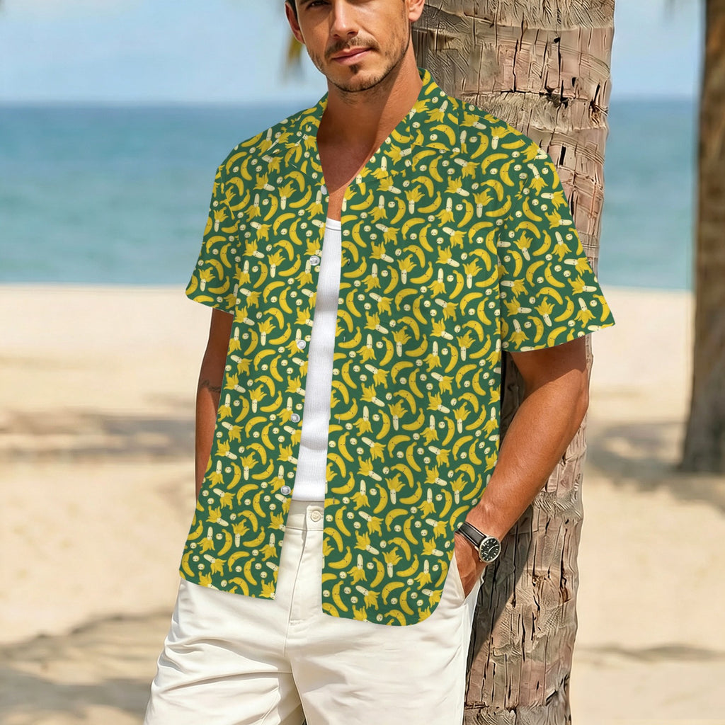 Happy Bananas Men's Crinkle Hawaiian Shirt