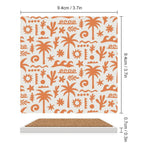 Orange Surf Ceramic Coasters (Square) Ceramic Coasters Printed Offshore Surf