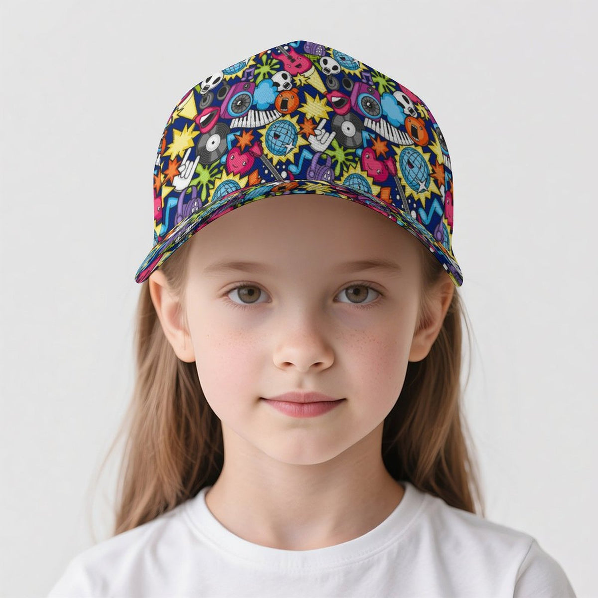 Sticker Music Kids Baseball Cap Kids Baseball Hat Music Printed Offshore