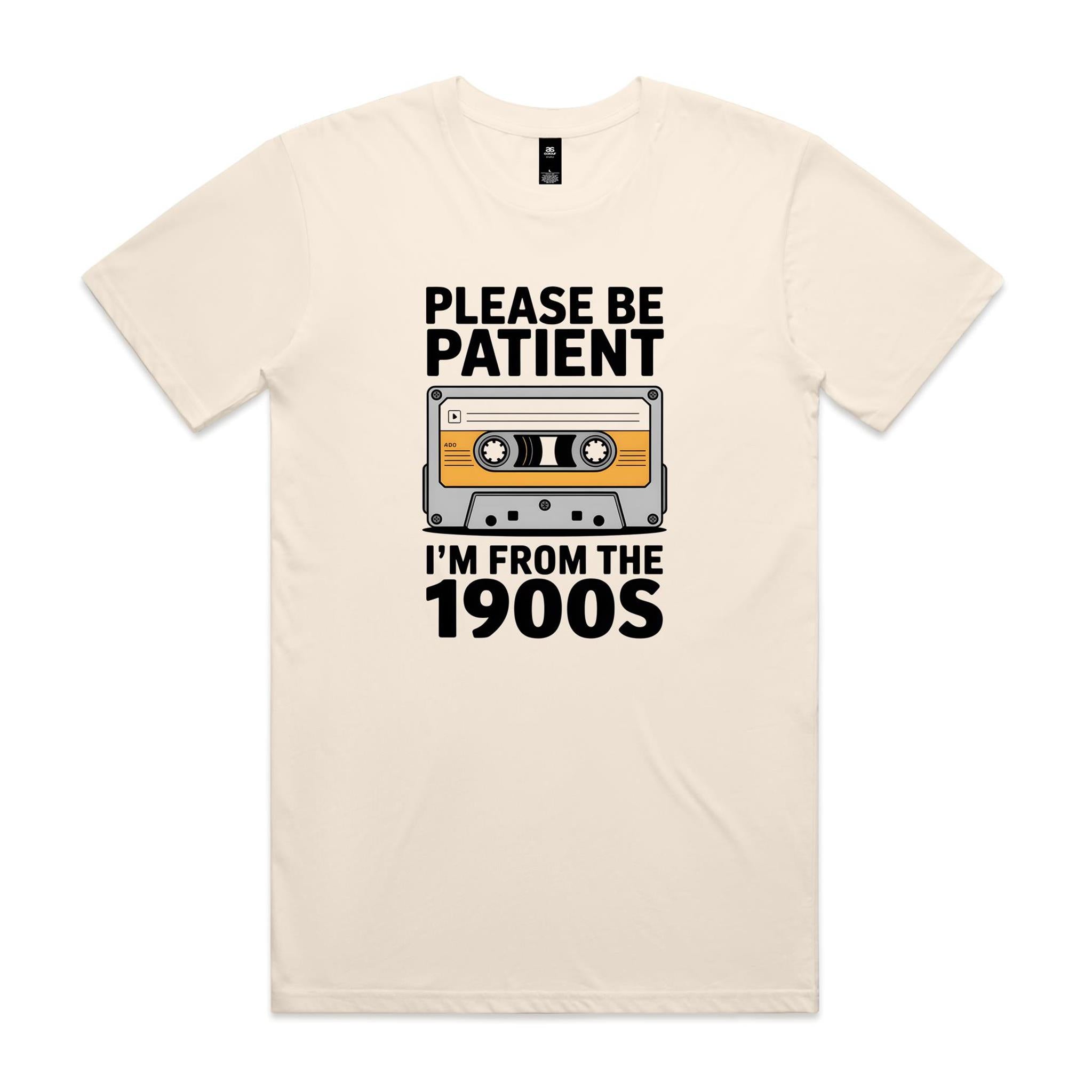 Please Be Patient, I'm From The 1900's - Mens T-shirt Ecru Mens T-shirt Music Printed In Australia