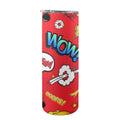 Comic Book Red 20oz Tall Skinny Tumbler with Lid and Straw One Size 20oz Tall Skinny Tumbler with Lid and Straw Printed Offshore