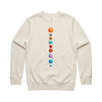 SweatshirtSolar System - AS Colour Stencil Crew Ecru Sweatshirt Printed In Australia Space