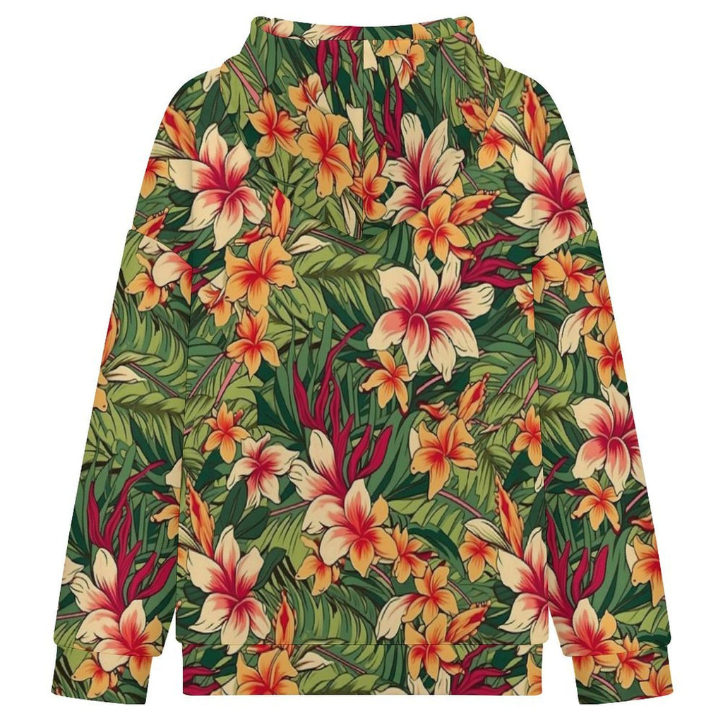 Vintage Hawaiian Floral Women's Full-Zip Hoodie