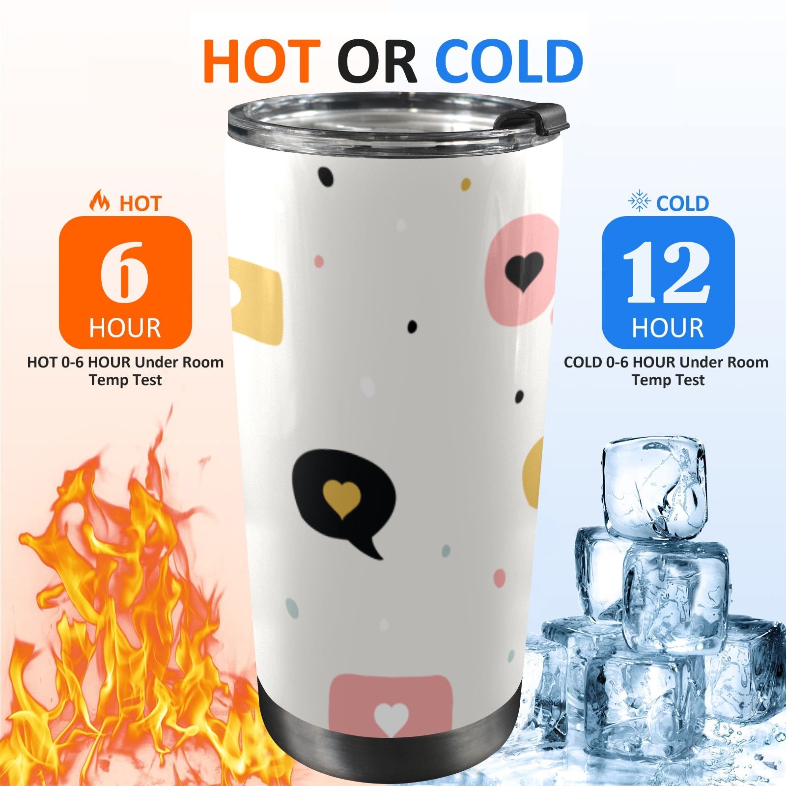 Love Message - 20oz Mobile Tumbler with Lid (Black Lock) 20oz Travel Mug Love Printed Offshore