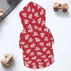 Red Retro Hawaiian Pet Hoodie (Large Size)