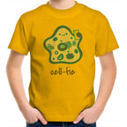 Cell-fie, Cell Selfie - Kids Youth T-Shirt Gold Kids Youth T-shirt Printed In Australia Science