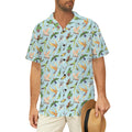 Parrots Men's Short Sleeve Hawaiian Shirt Men's Hawaiian Shirt (New) animal Birds Printed Offshore