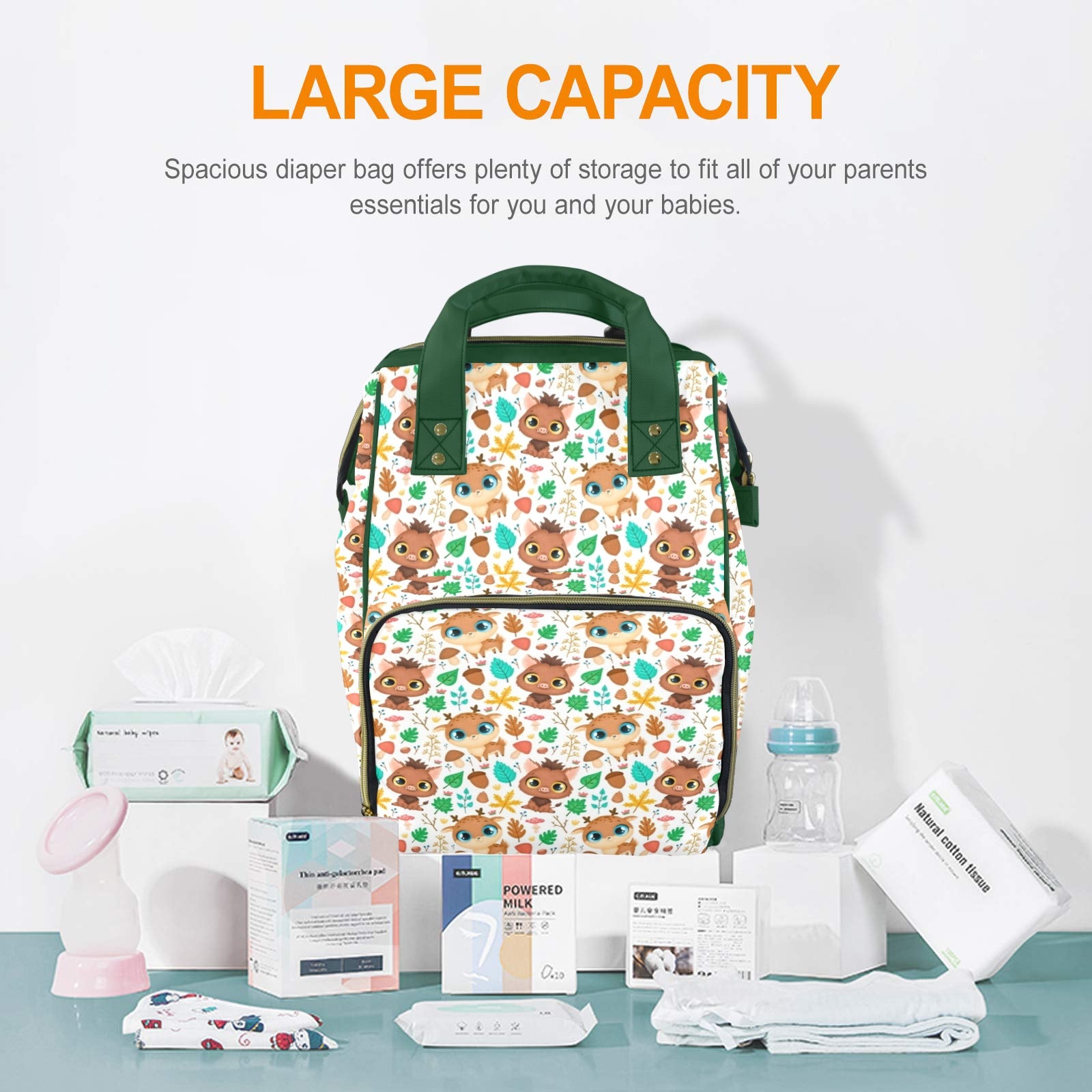 Cute Autumn Creatures - Multi-Function Backpack, Nappy / Diaper Bag