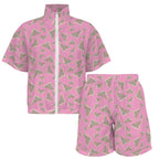 Fairy Bread Pink Women's Windbreaker Short Set Women's Windbreaker Short Set Food Printed Offshore