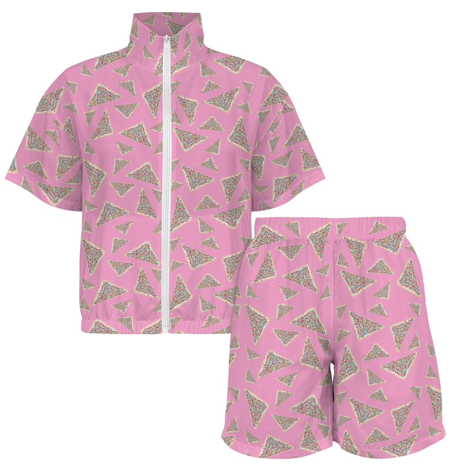 Fairy Bread Pink Women's Windbreaker Short Set Women's Windbreaker Short Set Food Printed Offshore