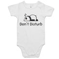 Panda, Don't Disturb AS Colour Baby Bodysuit White Baby Bodysuit Printed In Australia