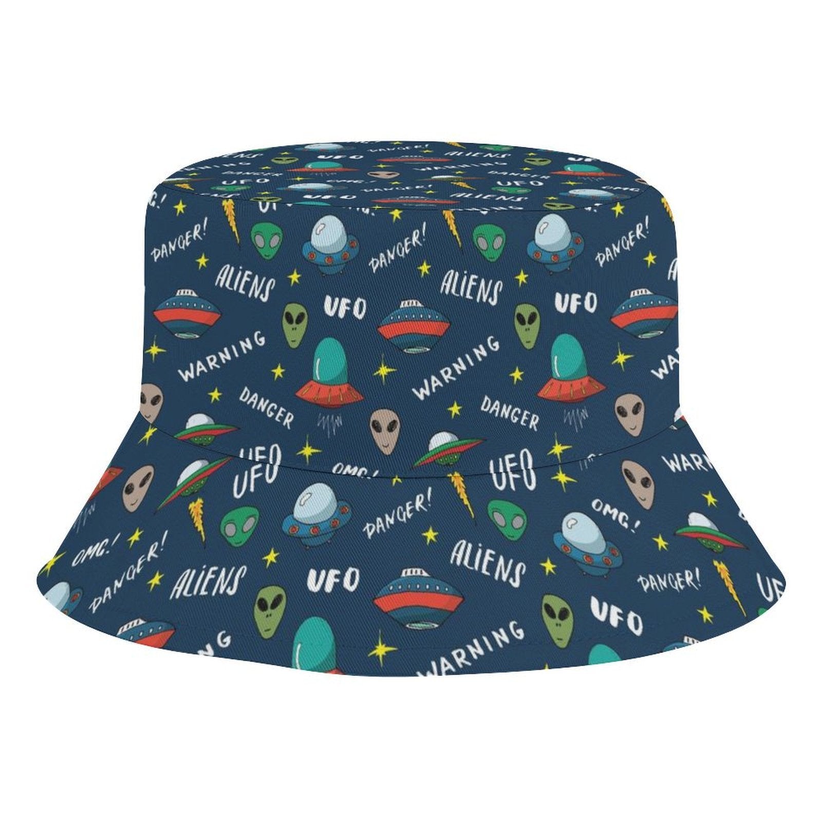 UFO's And Aliens - Kids Bucket Hat white Kids Bucket Hat Printed Offshore Sci Fi